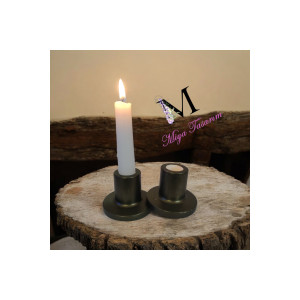 Metalik Yeşil Beton Mumluk Seti – Miya Tasarım